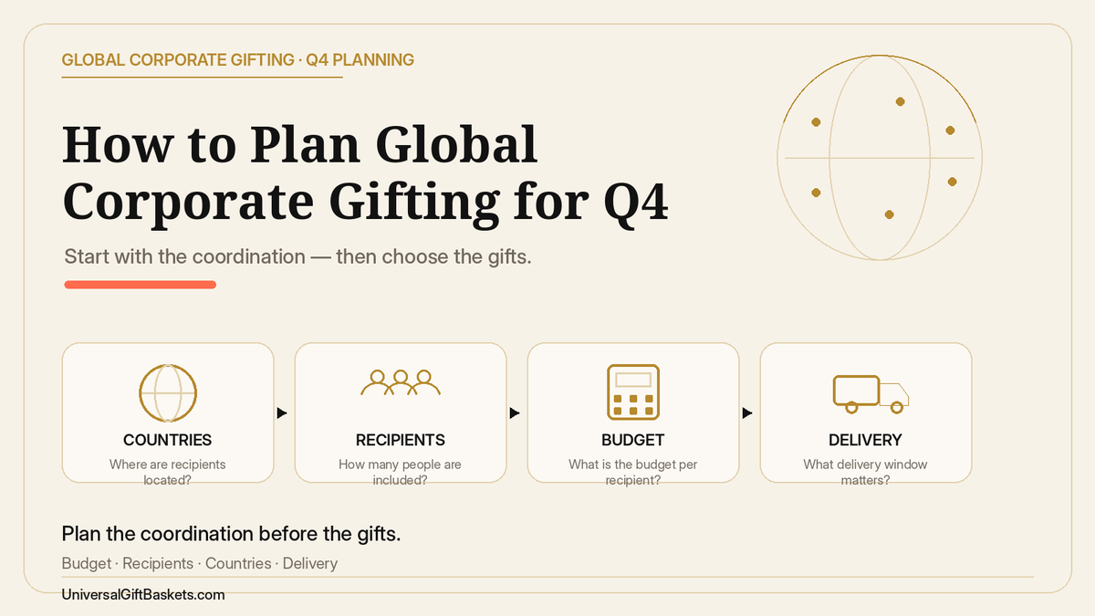 Global corporate gifting Q4 planning checklist for countries, recipients, budget and delivery