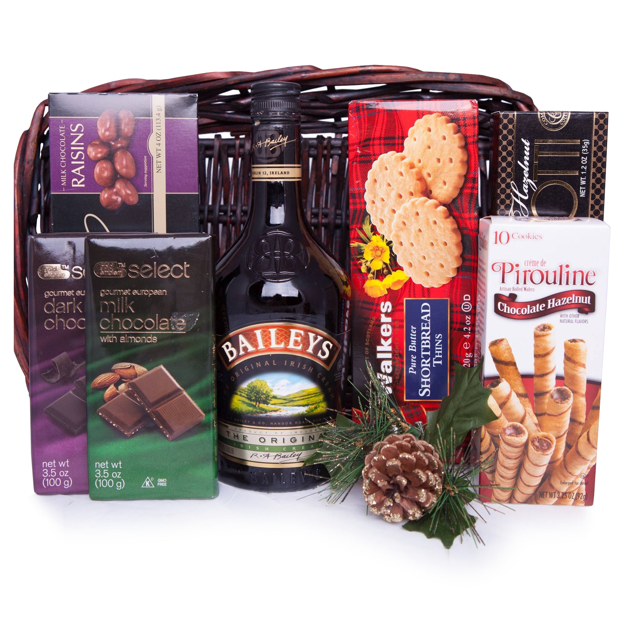 Irish Cream & Chocolate Treats Basket gift basket