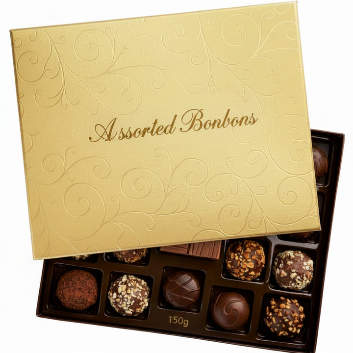 Assortment of Europe chocolates with truffles