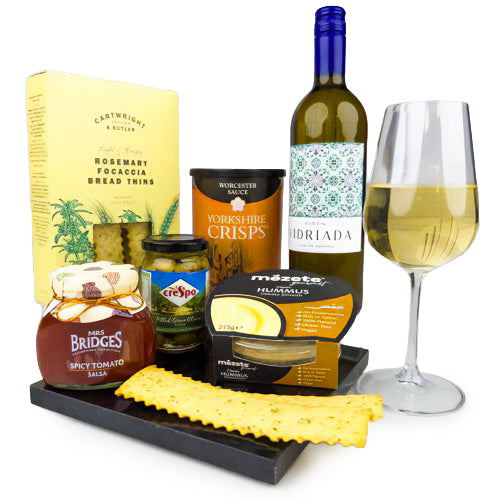 White Wine, Olives & Dips Hamper for gift delivery in the United Kingdom