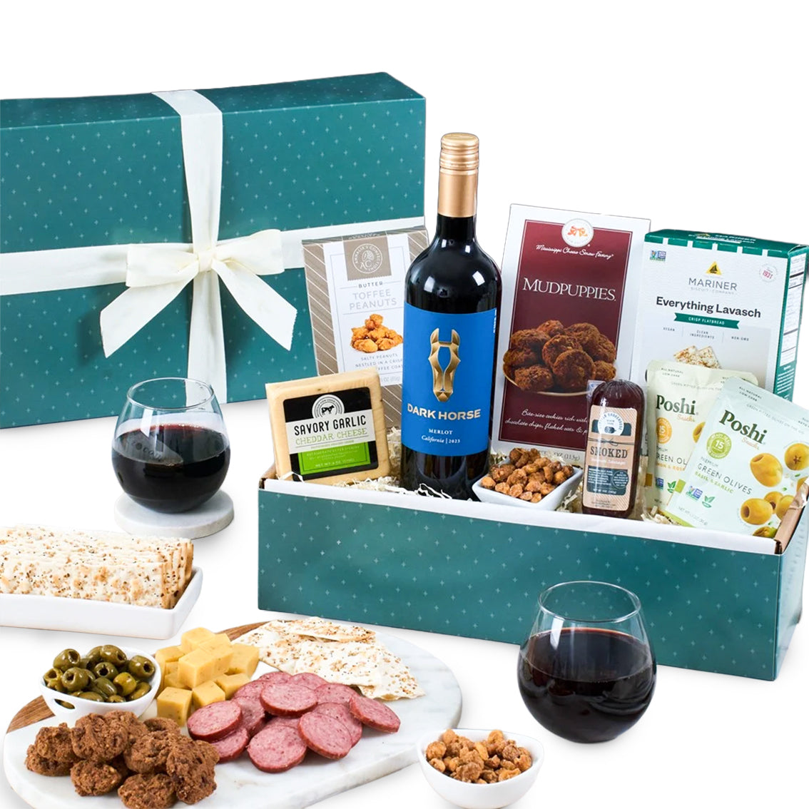 Classic Merlot Gourmet Basket gift available for delivery in the United States