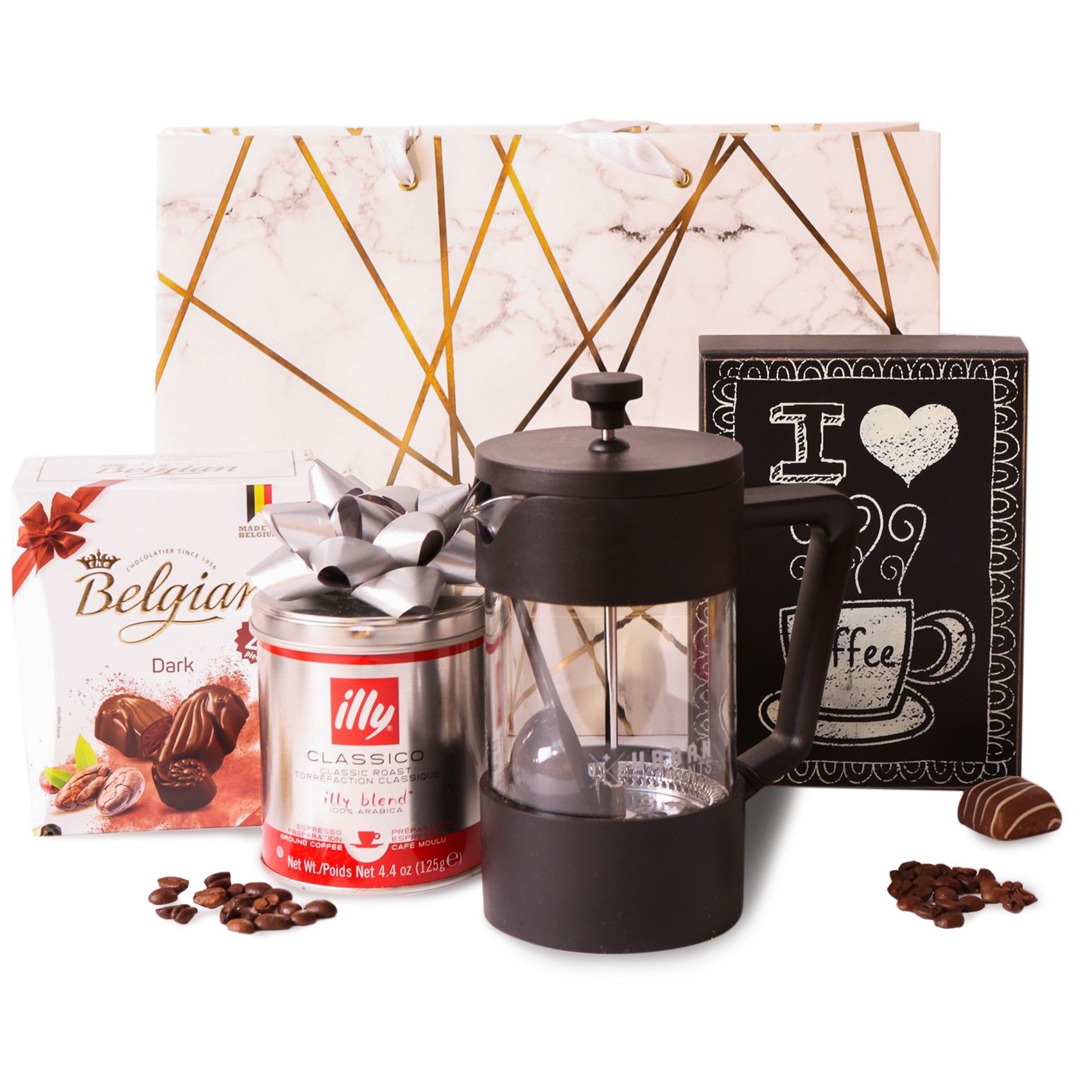 French Press Coffee & Chocolate Gift gift basket