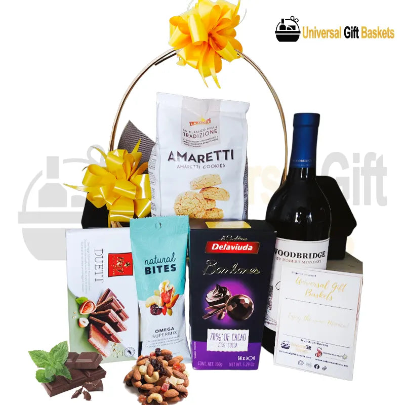 Canasta gourmet gift baskets costa rica vino y chocolates