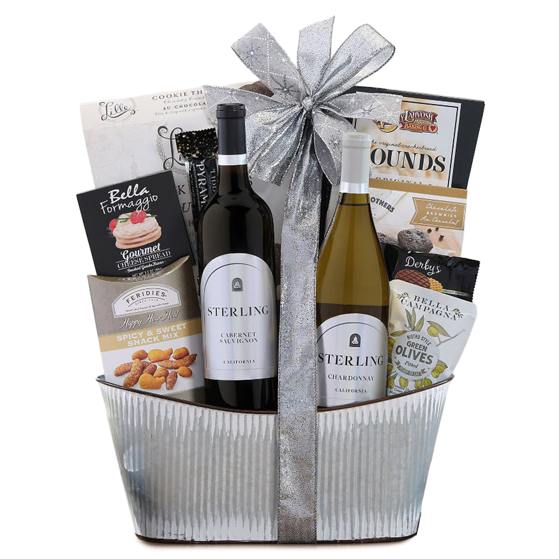 Vibrant Cabernet Gourmet Basket gift available for delivery in the United States