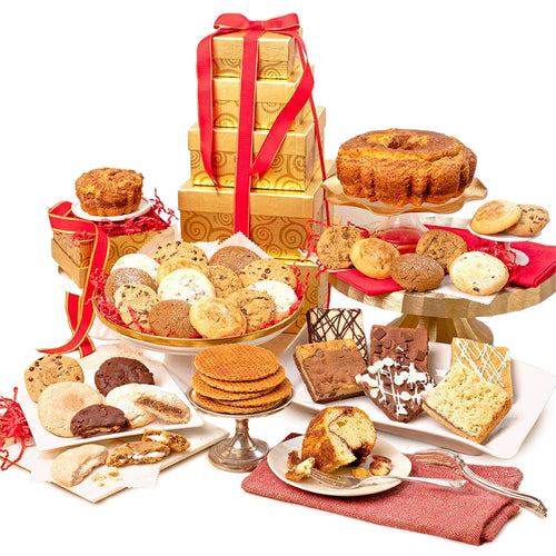 Classic Layered Treats Treat Tower gift available for delivery in the United States