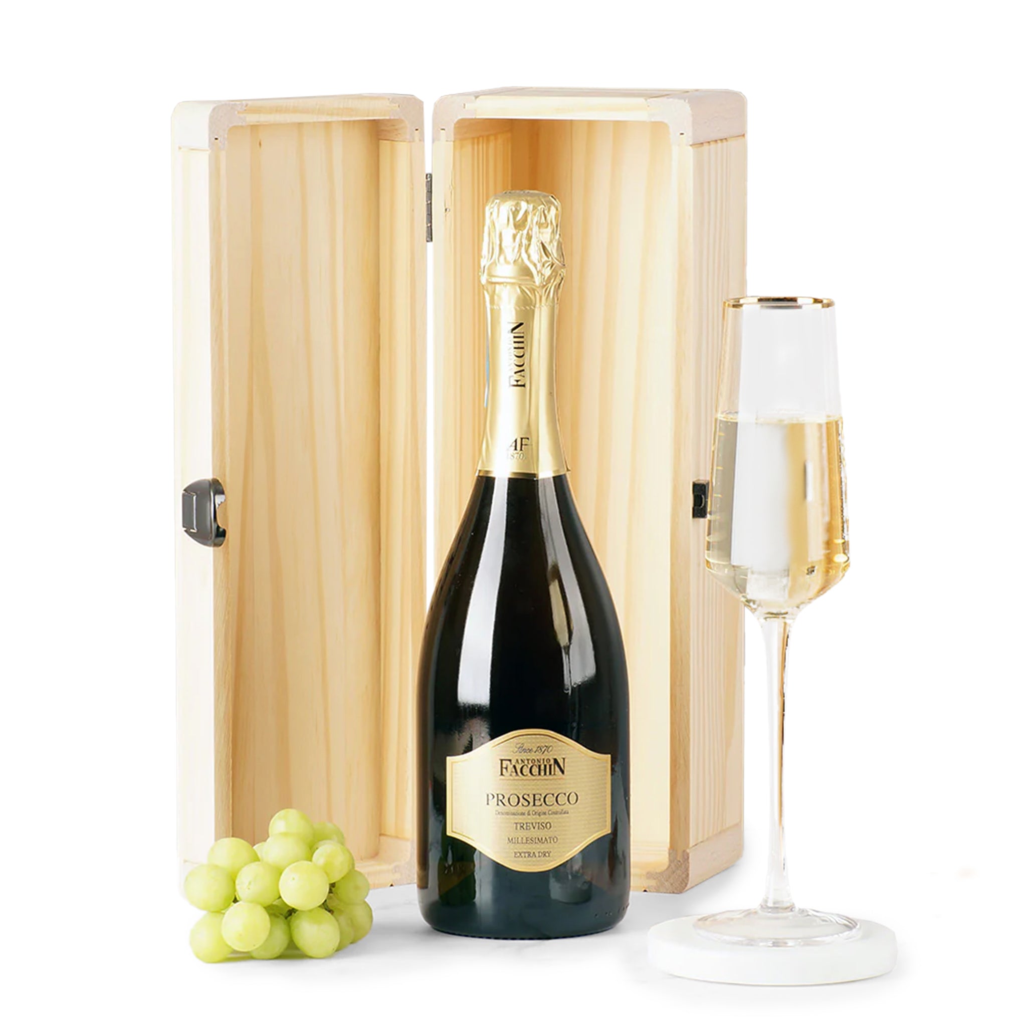 Prosecco in a Wooden Gift Box for gift delivery in the United Kingdom