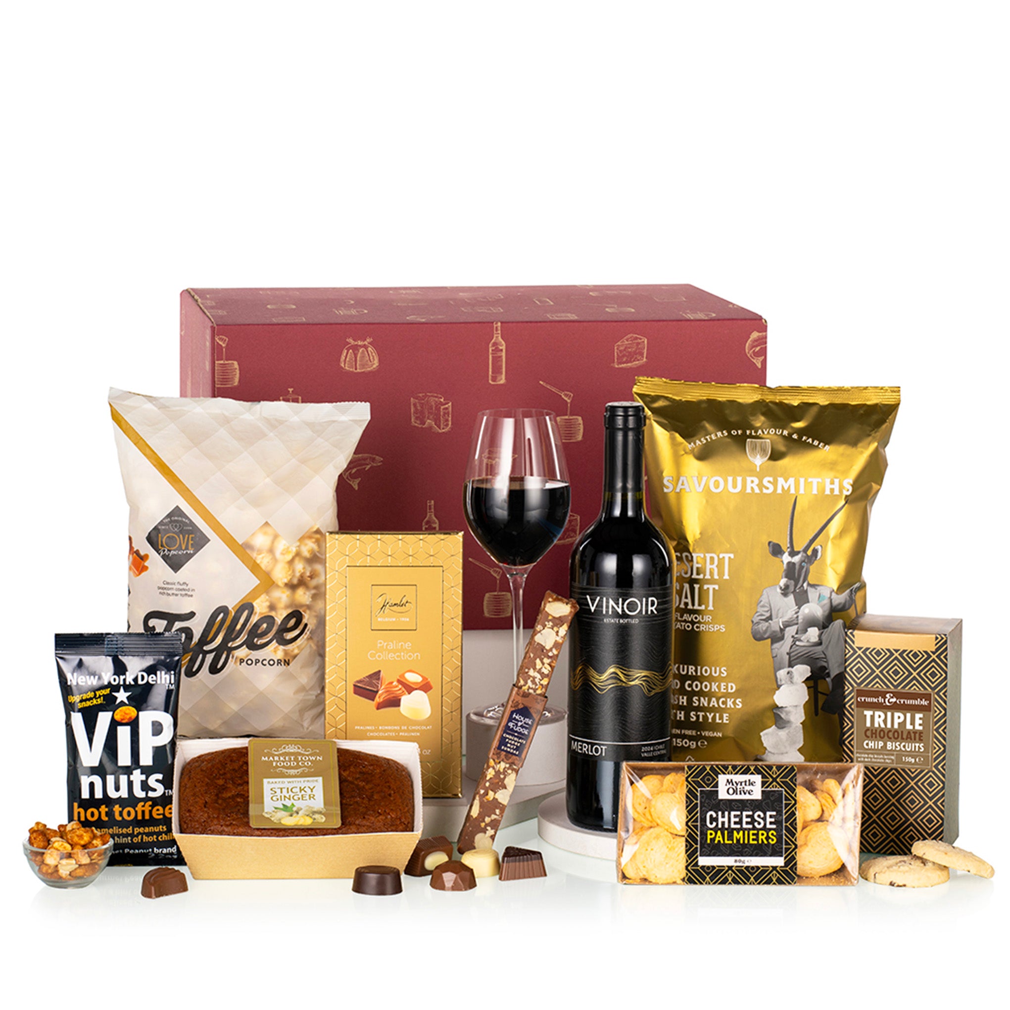 Merlot & Gourmet Treats Gift Basket for gift delivery in the United Kingdom