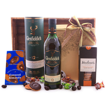 Glenfiddich 12-Year Whisky & Chocolate Basket for gift delivery in the United Kingdom