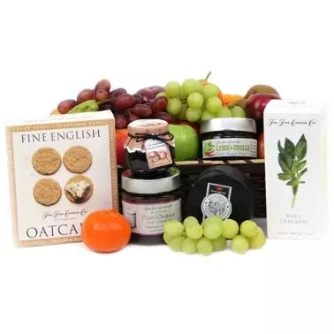 Fresh Fruit & British Cheese Basket for gift delivery in the United Kingdom
