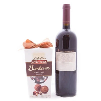 Holiday Duo Chocs and Wine Gift Baskets