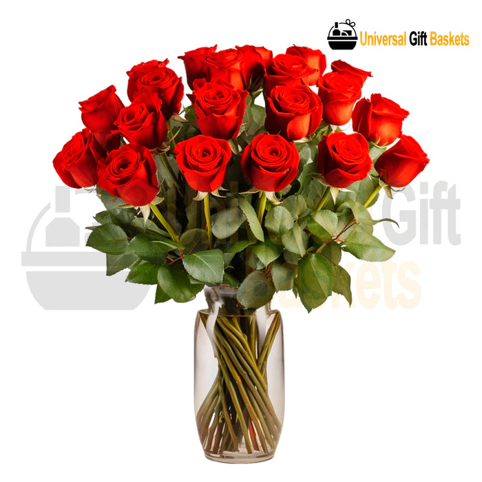 Majestic Red rich red floral arrangement