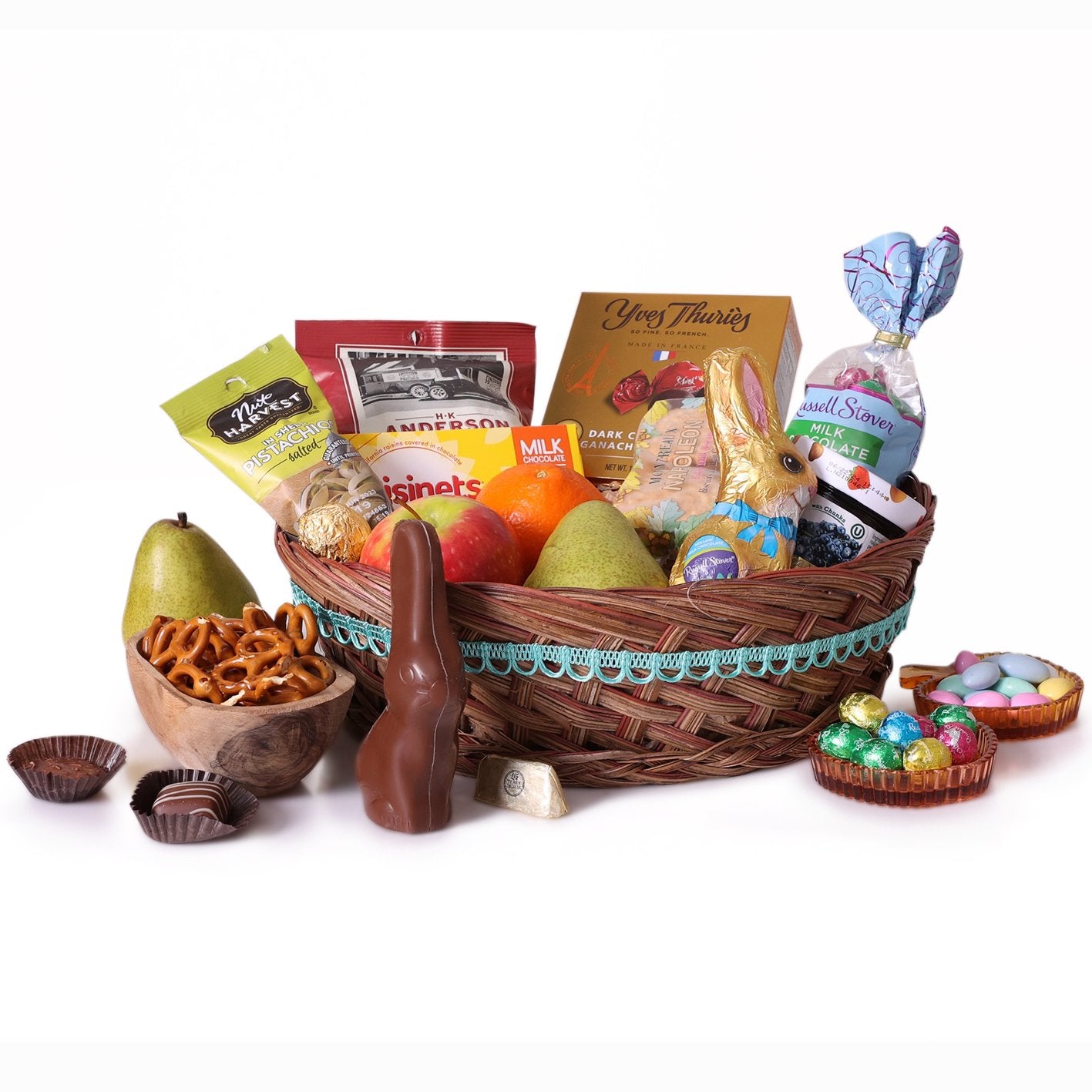 Fruit, Chocolate & Pistachio Celebration Basket gift basket