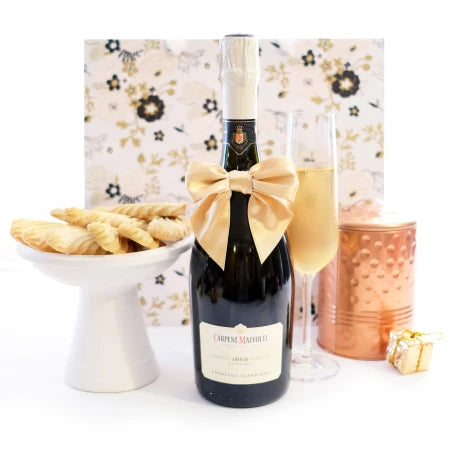 Wine-Gift-Baskets  Prosecco y galletas