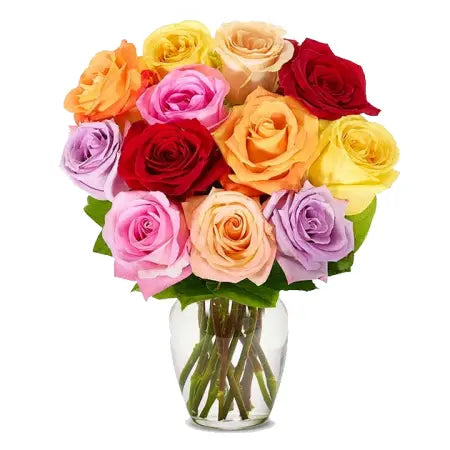Rainbow love blooms in the US fresh floral arrangement
