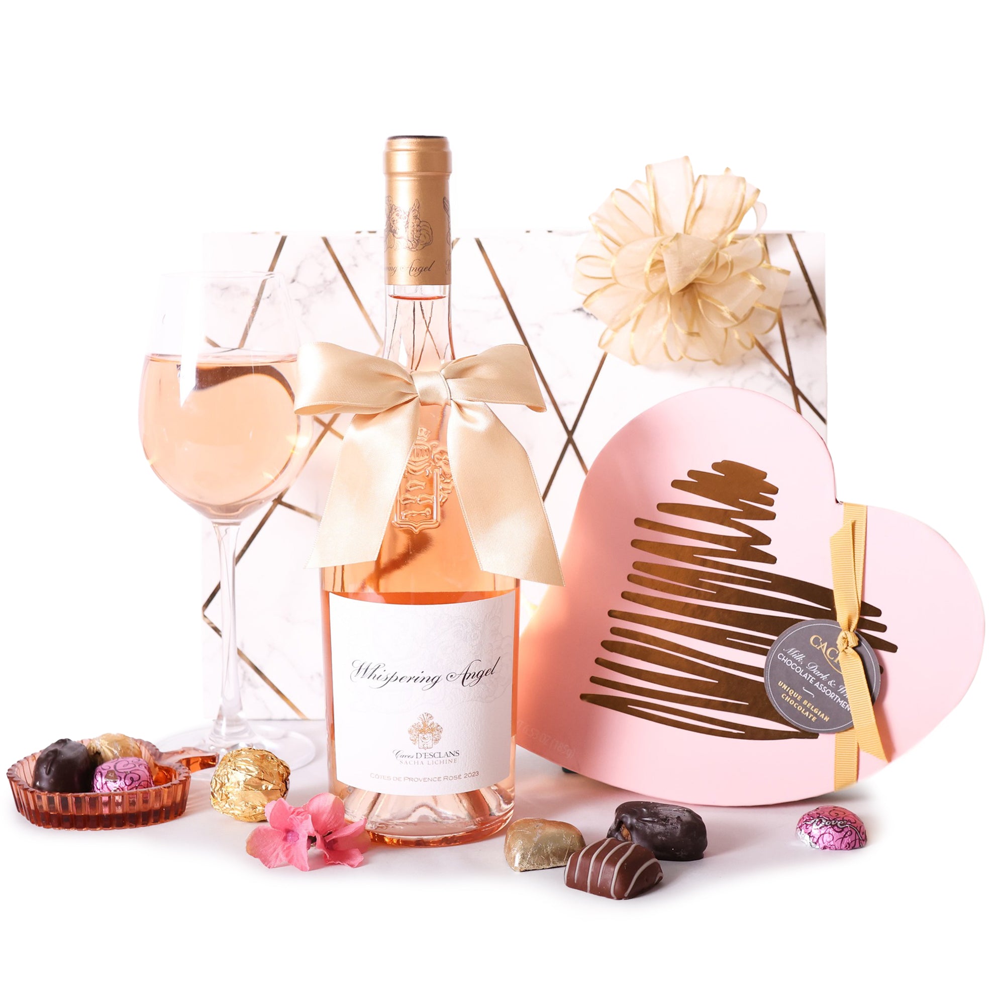 Rosé Wine & Truffle Gift Set gift basket