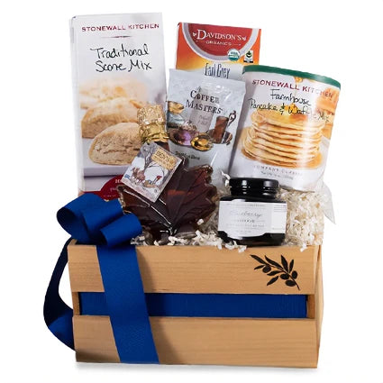Cesta de regalo rústica de alojamiento y desayuno