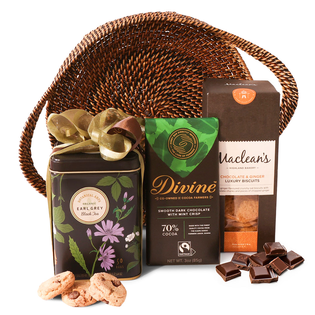 Earl Grey Tea & Shortbread Basket gift basket