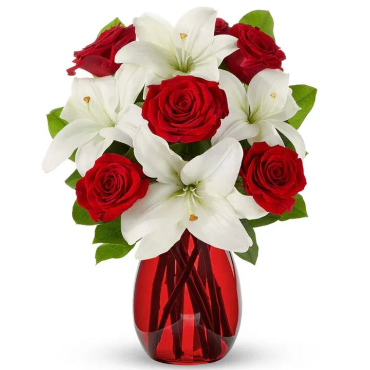 Radiant Red Roses Floral Arrangement gift available for delivery in the United States