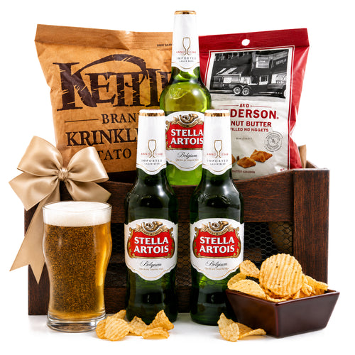 Belgian Beer & Savory Snacks Basket gift basket