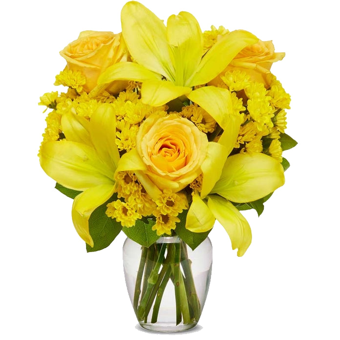 Celebration Yellow Roses Floral Arrangement gift available for delivery in the United States