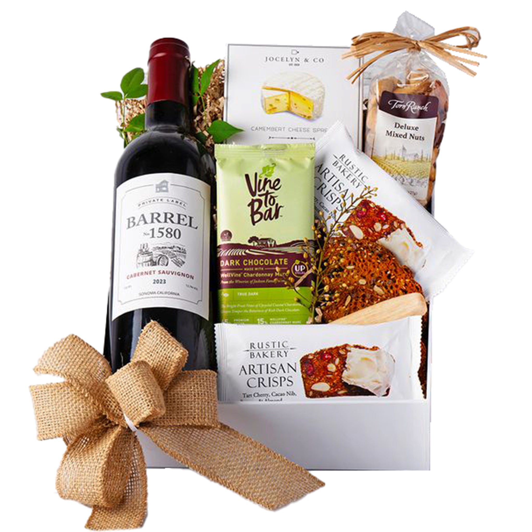 Joyful Cabernet Gourmet Basket gift available for delivery in the United States