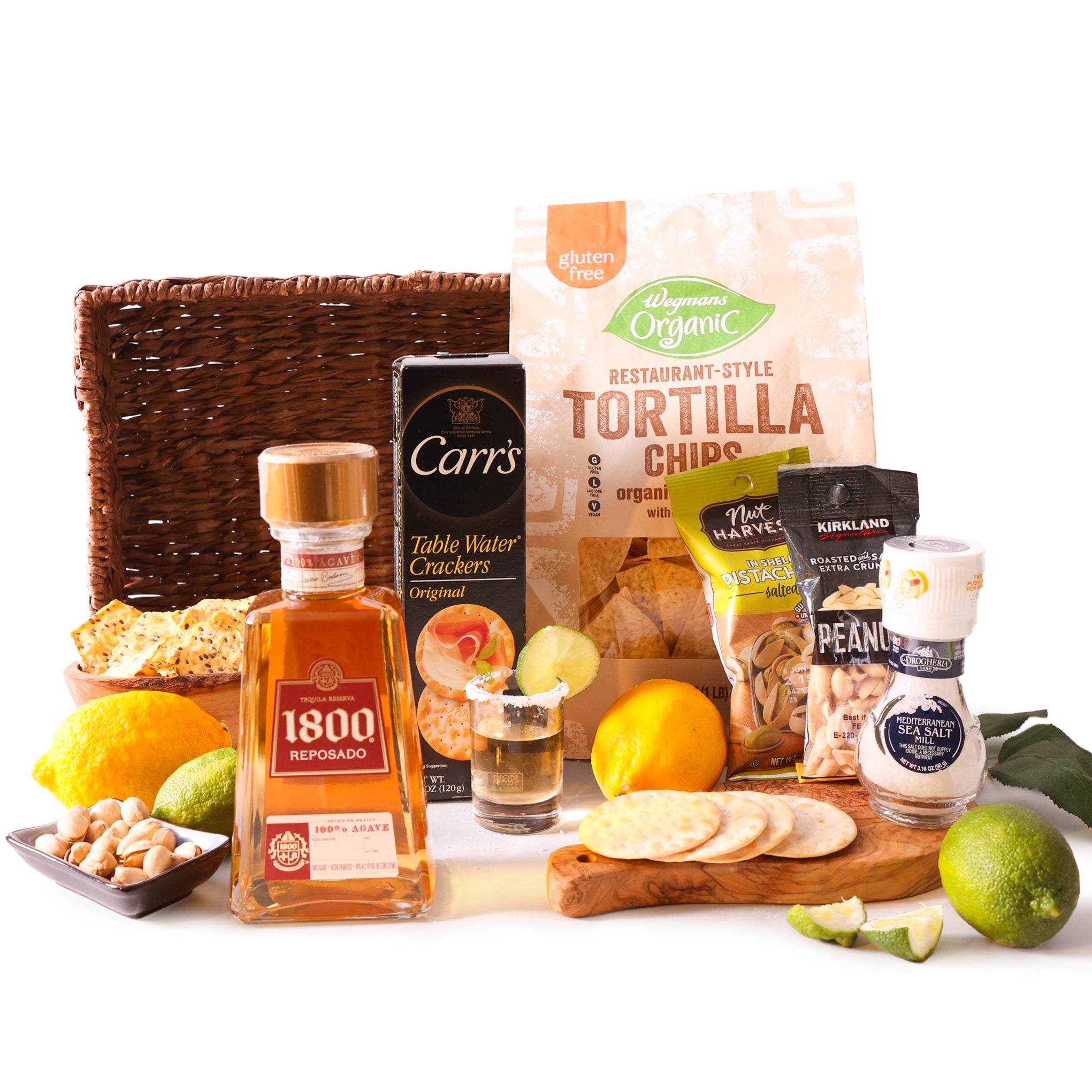 Reposado Tequila & Savory Snacks Gift gift basket