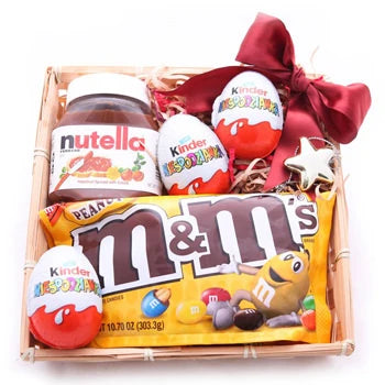 Caja de golosinas para tres niños Chocolate-Gift-Basket