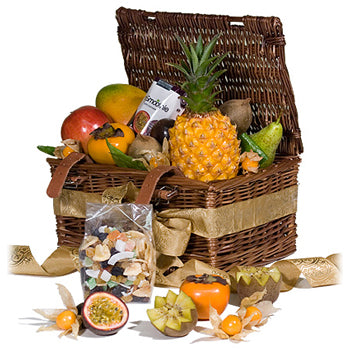 Tropical Fruit & Gourmet Picnic Basket for gift delivery in the United Kingdom