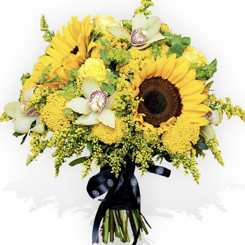 Sunflower & Orchid Statement Bouquet for gift delivery in the United Kingdom