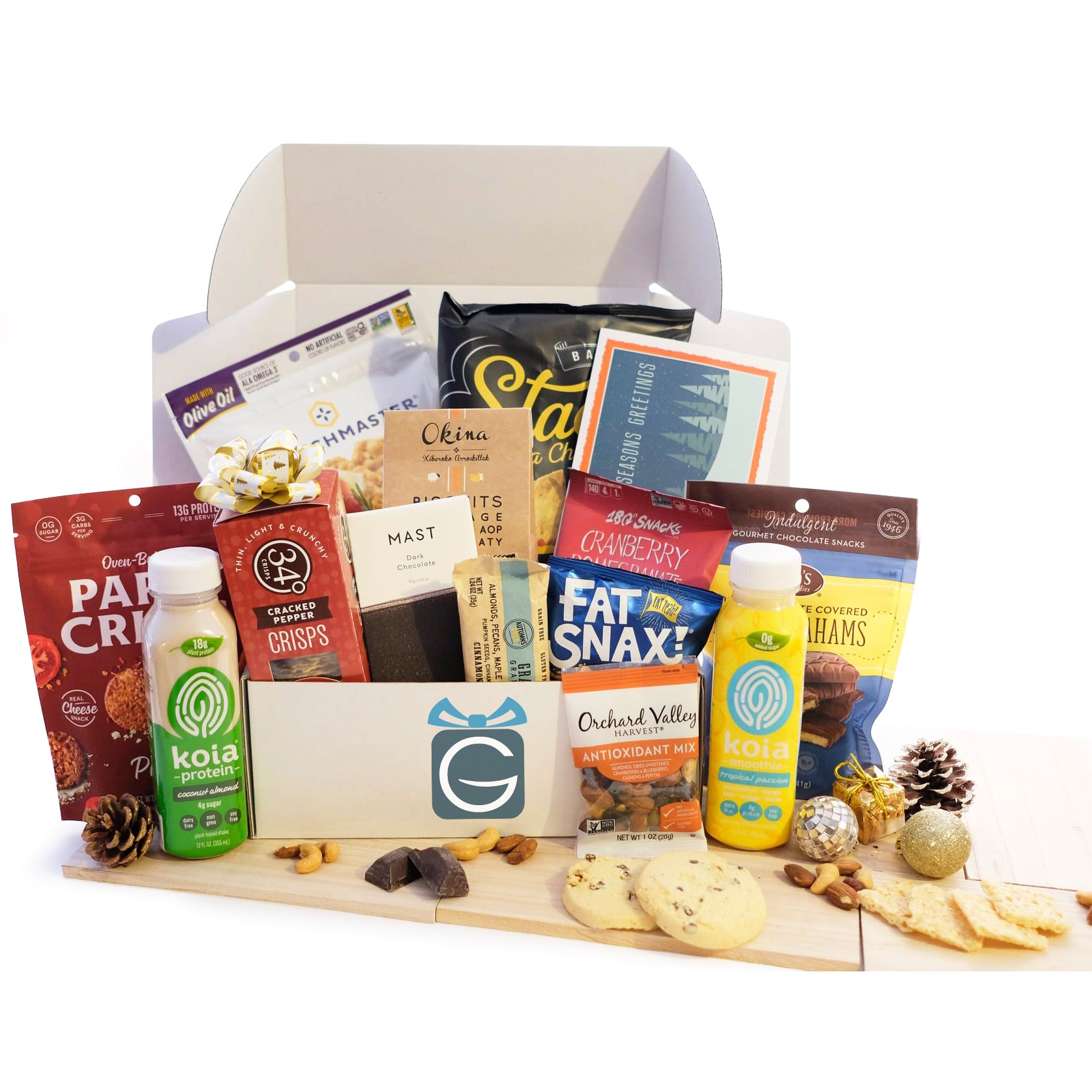 Deluxe Snacks & Smoothies Care Package gift basket