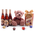 Beer, Chocolate & Teddy Gift Set gift basket