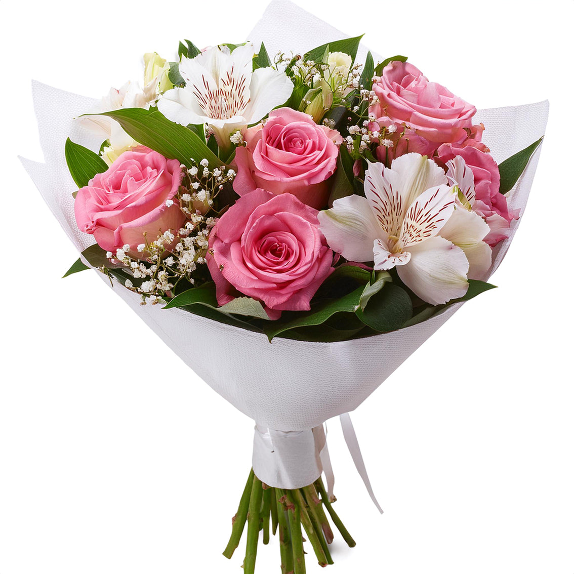 Roses & Alstroemeria Garden Bouquet fresh flower arrangement
