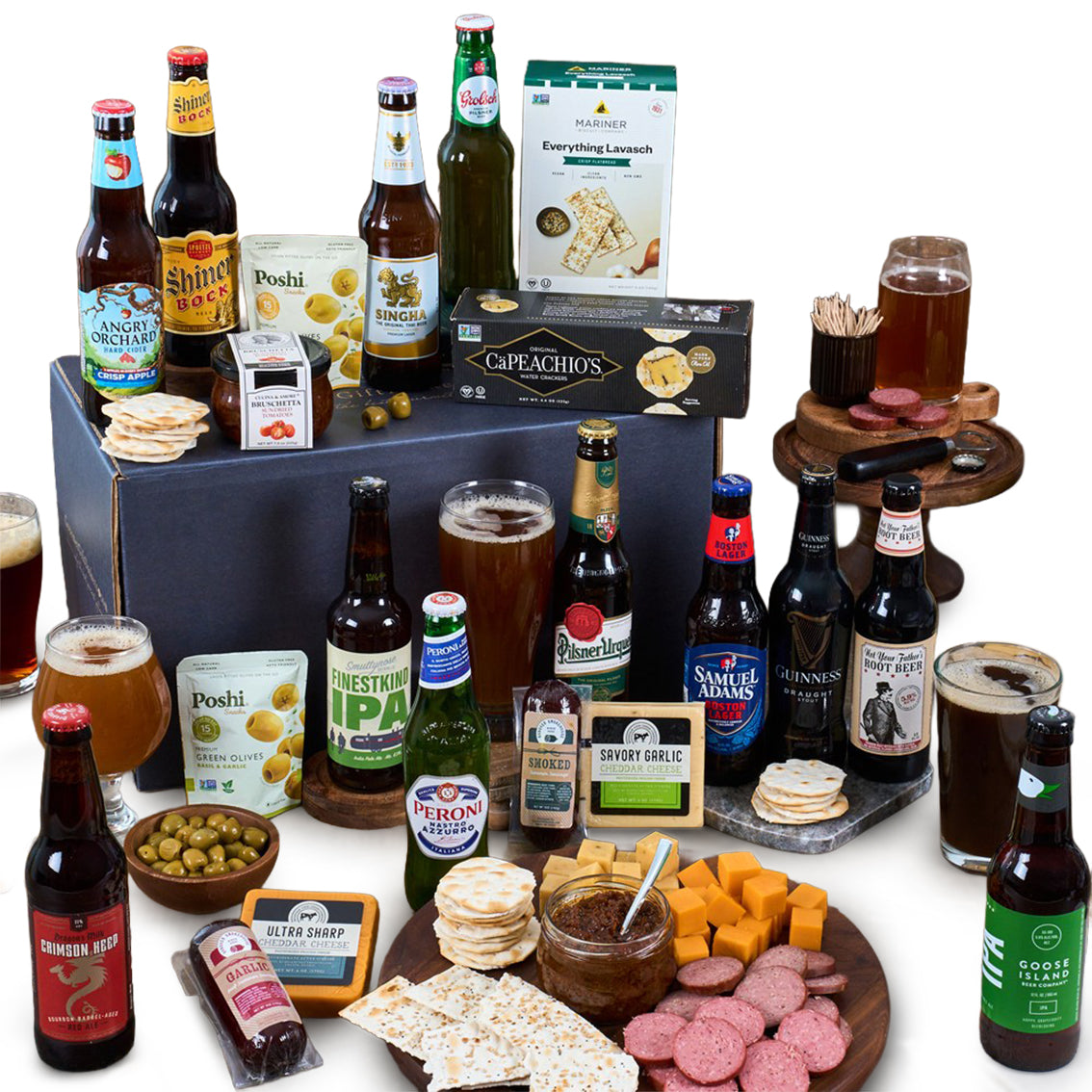 Joyful Beer & Savory Selection gift available for delivery in the United States