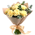 Golden Carnation & Eucalyptus Bouquet fresh flower arrangement