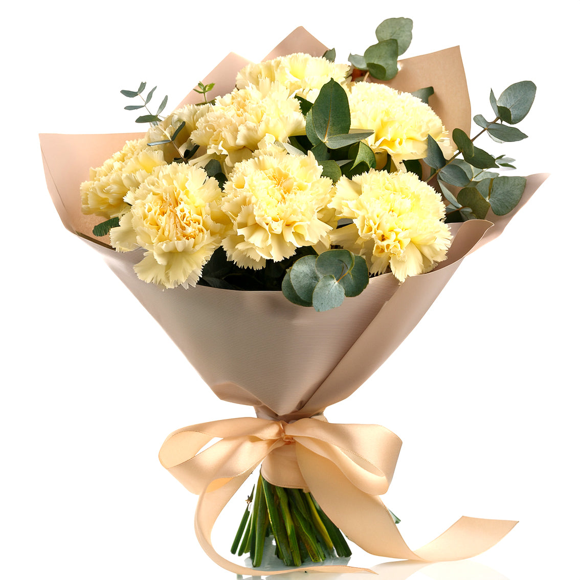 Golden Carnation & Eucalyptus Bouquet fresh flower arrangement