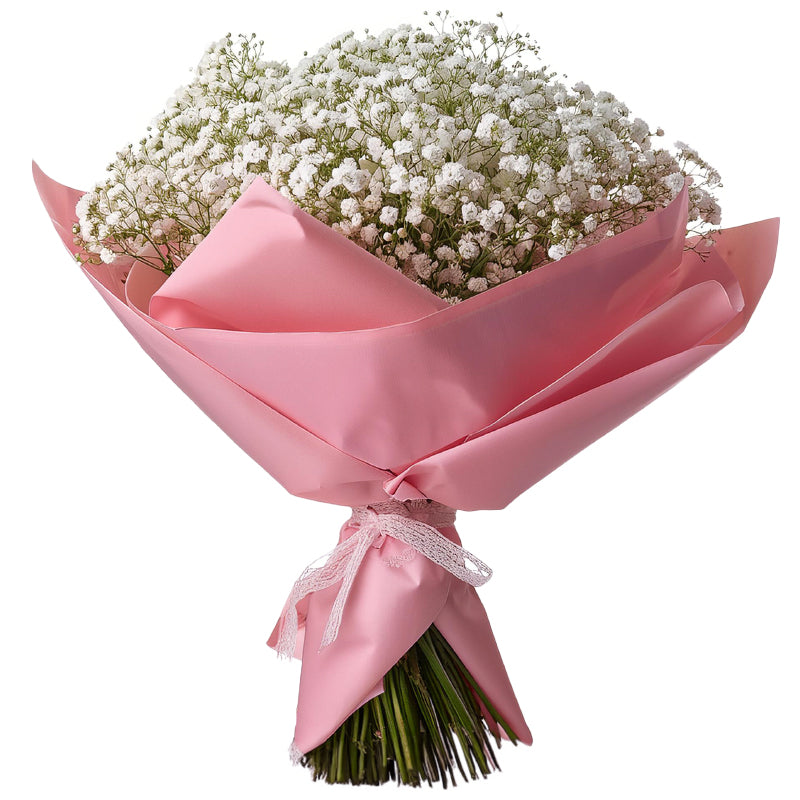Charming White Baby Breath Bouquet flowers for delivery in Saudi Arabia