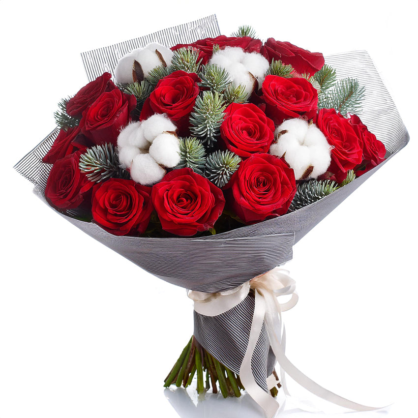 Holiday Splendor Red Rose Bouquet flowers for delivery in Saudi Arabia