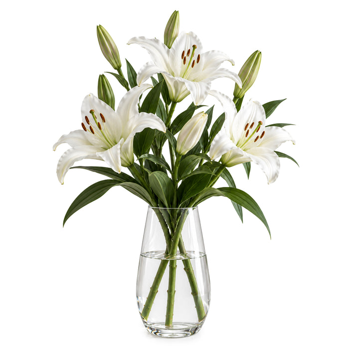Ethereal Elegance bouquet with three white lilies for delivery in Saudi Arabia
