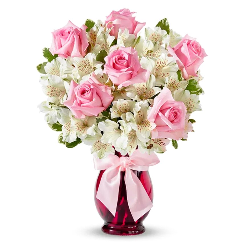Pink Dreamer fresh flower arrangement for delivery in the United States