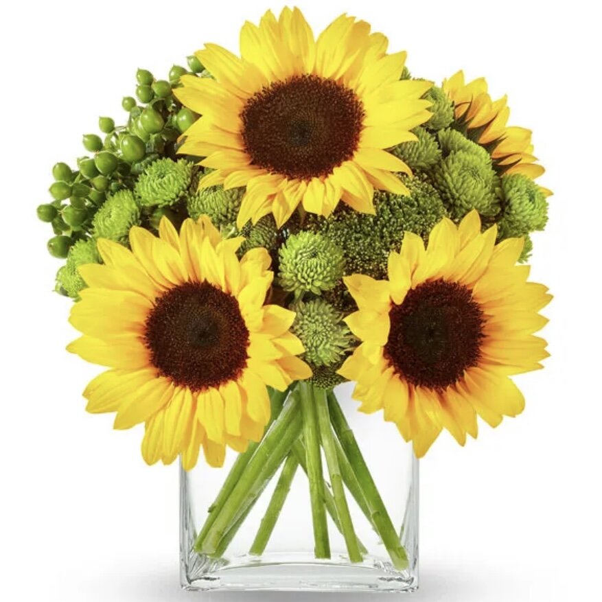 A Touch Of Sunshine fresh flower arrangement for local delivery in the United States
