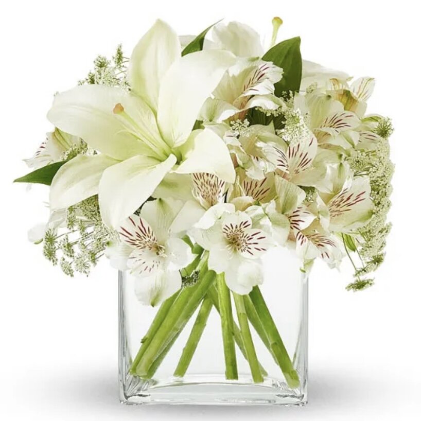 White Elegance fresh flower arrangement for local delivery in the United States