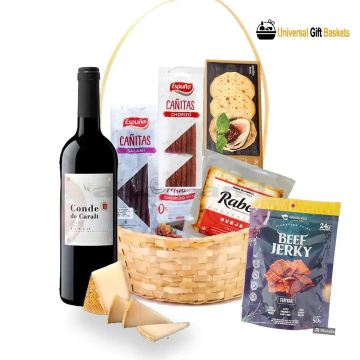 Cesta de picnic dorada 