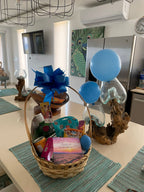 Gin and Tonic Basket gift featuring gin, chocolates, gourmet snacks and nuts