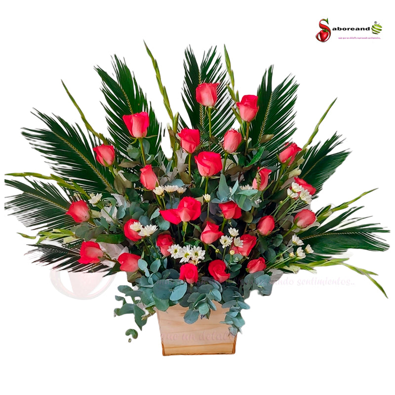 savoringcr large bouquet of red roses with foliage, eucalyptus in Costa Rica