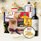 Special Moments Box gift featuring wine, chocolates, gourmet snacks and nuts