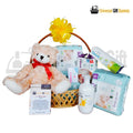 Baby shower gift basket for mom and baby